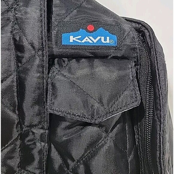 KAVU Rope Puff Sling Crossbody Backpack Travel Black Quilted Purse - Picture 3 of 12